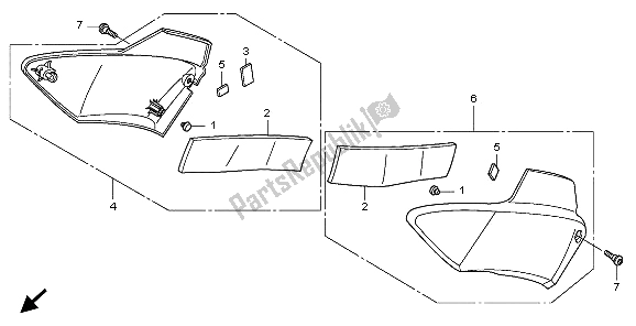 All parts for the Side Cover of the Honda CBF 1000T 2009