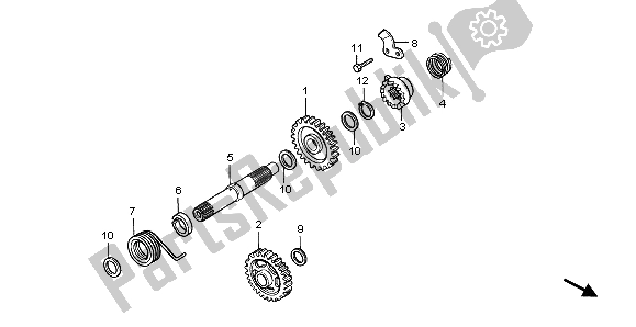All parts for the Kick Starter Spindle of the Honda CR 125R 1997