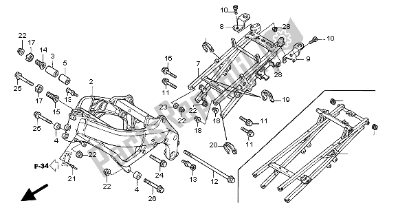 All parts for the Frame Body of the Honda CBR 600F 2002