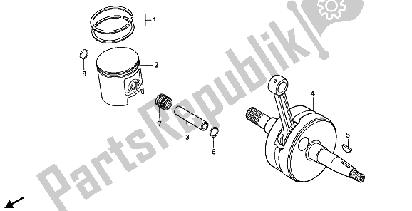 Todas las partes para Cigüeñal Y Pistón de Honda CR 500R 1 1993