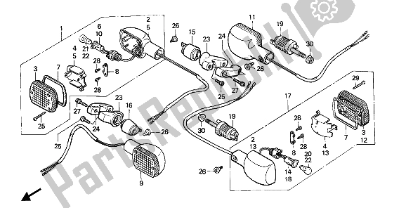 Tutte le parti per il Winker del Honda CMX 450C 1988
