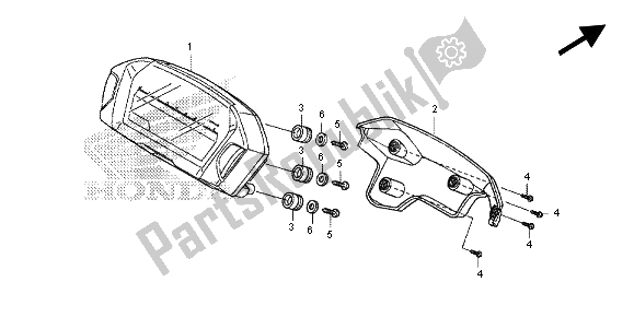 All parts for the Meter (mph) of the Honda NC 700 SD 2012