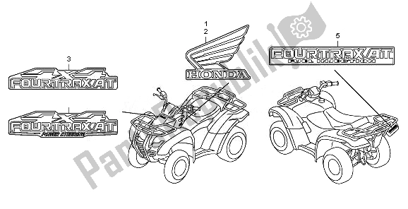 Alle onderdelen voor de Mark van de Honda TRX 420 FA Fourtrax Rancher AT 2010