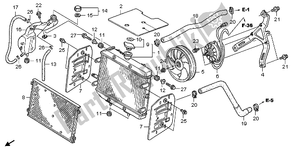 Alle onderdelen voor de Radiator van de Honda TRX 680 FA Fourtrax Rincon 2006