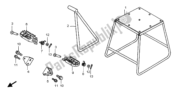 All parts for the Step of the Honda CR 250R 2007