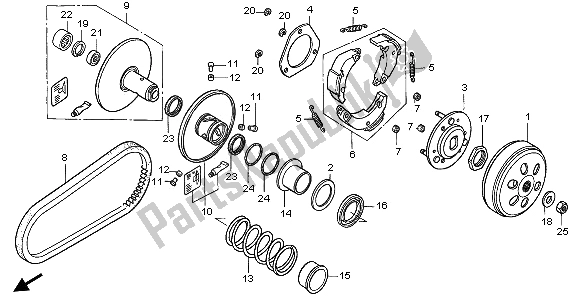 All parts for the Driven Face of the Honda SH 125R 2008