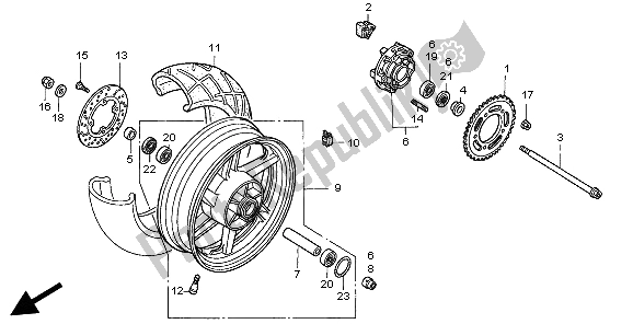 Todas las partes para Rueda Trasera de Honda CBR 900 RR 1999