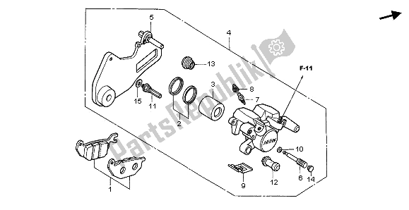 Todas las partes para Pinza De Freno Trasero de Honda CBR 125 RW 2009