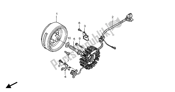 All parts for the Generator of the Honda CBF 250 2006