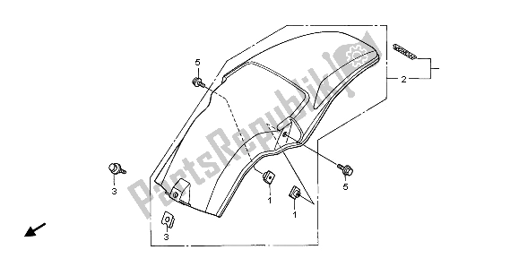 All parts for the Rear Fender of the Honda CR 80 RB LW 2000