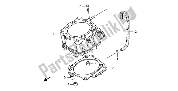 All parts for the Cylinder of the Honda TRX 450 ER Sportrax 2009