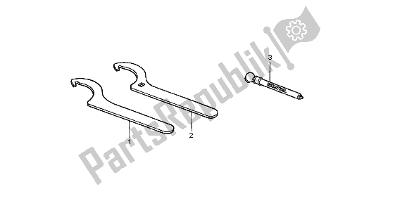 All parts for the Fop-2 Spanner of the Honda XR 400R 1998