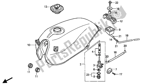 All parts for the Fuel Tank of the Honda NSR 50S 1994