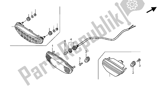 All parts for the Taillight of the Honda TRX 300 EX Fourtrax 2004