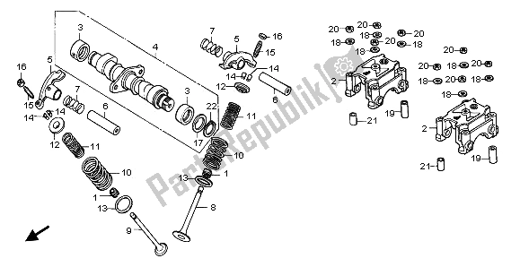 All parts for the Camshaft&valve of the Honda CA 125 1996