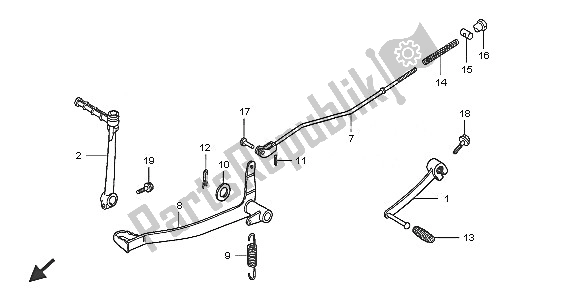 All parts for the Pedal of the Honda CRF 70F 2005