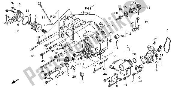 All parts for the Front Crankcase Cover of the Honda TRX 350 FE Fourtrax Rancher 4X4 ES 2002