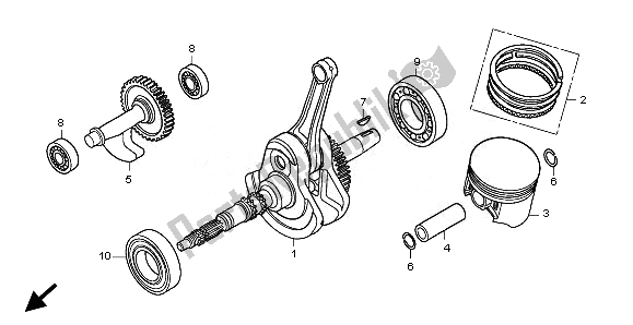 Tutte le parti per il Albero Motore E Pistone del Honda TRX 500 FA Fourtrax Foreman Rubicon 2008