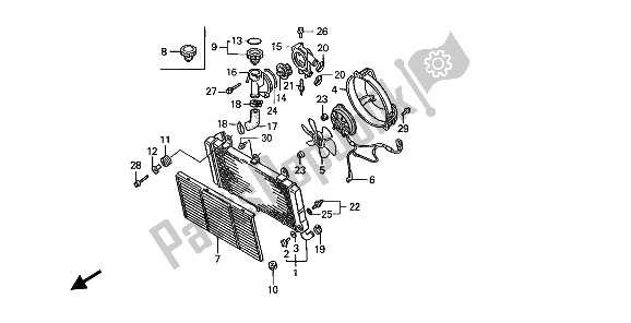 Todas las partes para Radiador de Honda ST 1100 1991