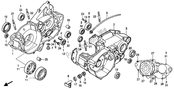 Todas las partes para Caja Del Cigüeñal de Honda CR 250R 1990