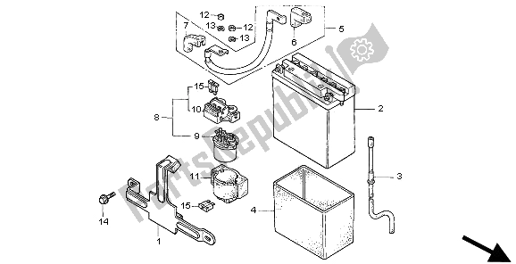 All parts for the Battery of the Honda XL 600V Transalp 1997
