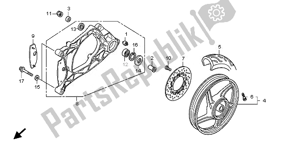 Tutte le parti per il Ruota Posteriore E Forcellone del Honda SH 150S 2011