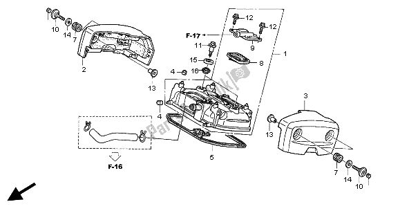 Toutes les pièces pour le Couvercle De Culasse Arrière du Honda VT 125C 2004