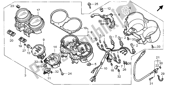 All parts for the Meter (kmh) of the Honda NTV 650 1995