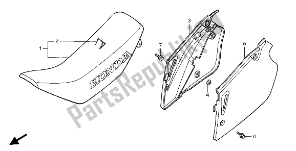 Todas las partes para Asiento Y Cubierta Lateral de Honda CR 250R 1996