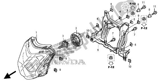 All parts for the Headlight of the Honda NC 700D 2012