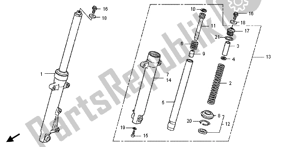 All parts for the Front Fork of the Honda CBF 125M 2013