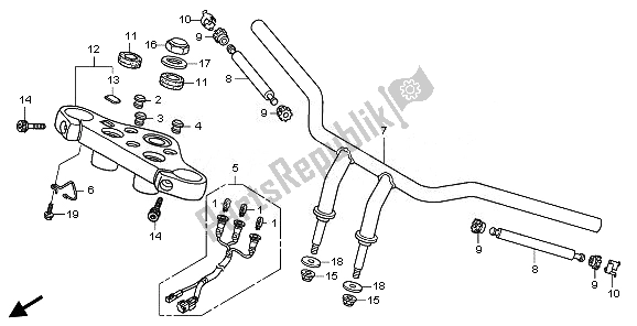 All parts for the Handle Pipe of the Honda VT 750C2B 2011