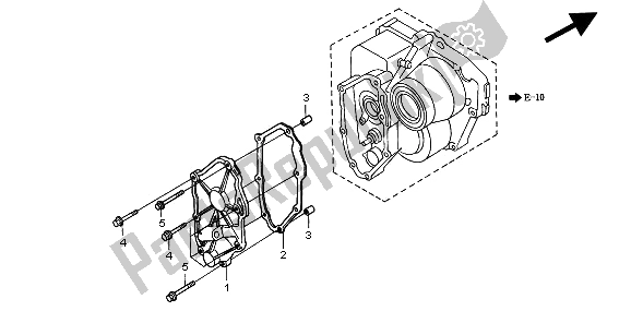 All parts for the Shift Cover of the Honda ST 1100A 1997