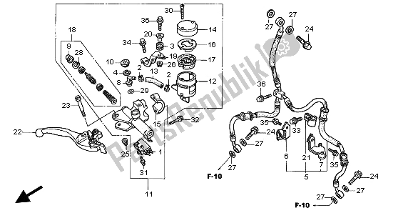 Toutes les pièces pour le Fr. Maître-cylindre De Frein du Honda VTR 1000F 2002