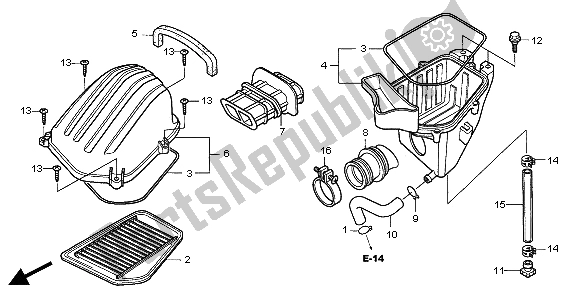 All parts for the Air Cleaner of the Honda CBR 125R 2004