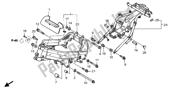 All parts for the Frame Body of the Honda VFR 800 2003