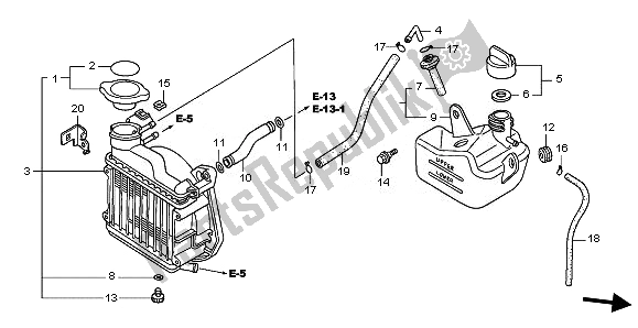 All parts for the Radiator of the Honda NPS 50 2011