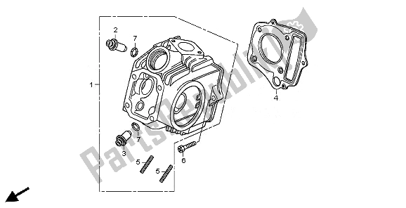 All parts for the Cylinder Head of the Honda CRF 50F 2010