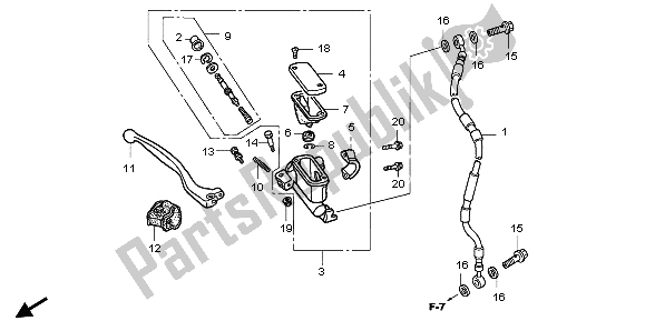 All parts for the Fr. Brake Master Cylinder of the Honda CRF 150R SW 2007