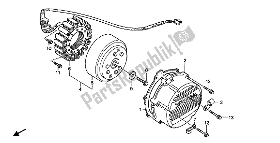 Tutte le parti per il Generatore del Honda VFR 400R3 1990