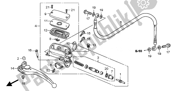 All parts for the Clutch Master Cylinder of the Honda CBF 1000 FTA 2010