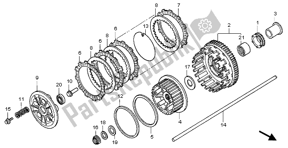 Tutte le parti per il Frizione del Honda CBR 1100 XX 1997