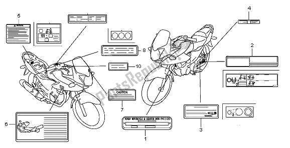Tutte le parti per il Etichetta Di Avvertenza del Honda CBF 125M 2009