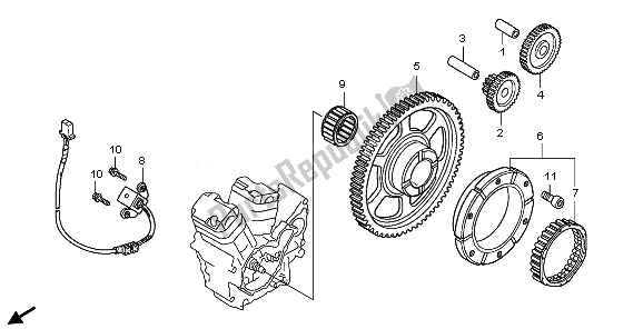 All parts for the Starting Clutch of the Honda VT 750 CA 2008