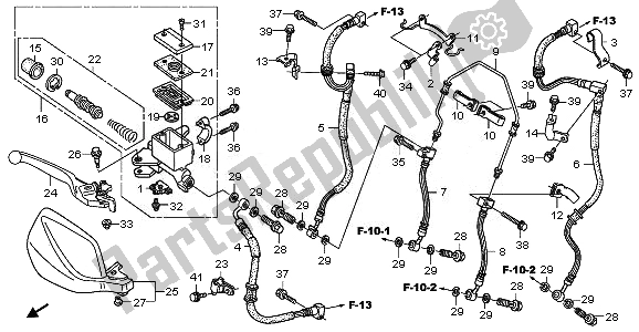 All parts for the Front Brake Master Cylinder of the Honda XL 700 VA Transalp 2010