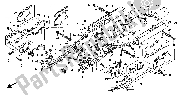 Tutte le parti per il Silenziatore Di Scarico del Honda GL 1800A 2005