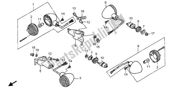 Toutes les pièces pour le Clignotant du Honda VT 125C 2003