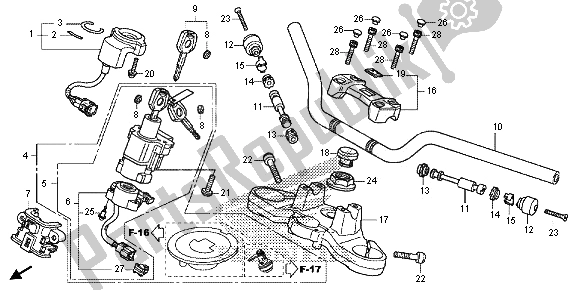All parts for the Handle Pipe & Top Bridge of the Honda CB 1000R 2013