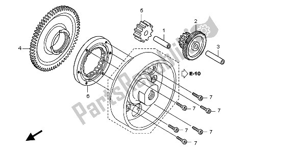 All parts for the Starting Clutch of the Honda CB 1300 2009