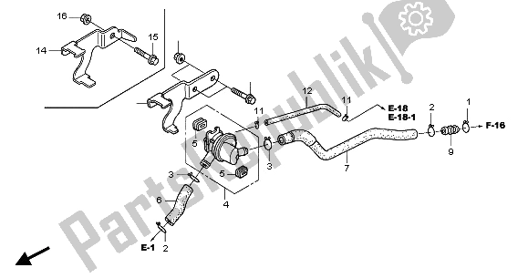 All parts for the Air Injection Control Valve of the Honda CBF 250 2006
